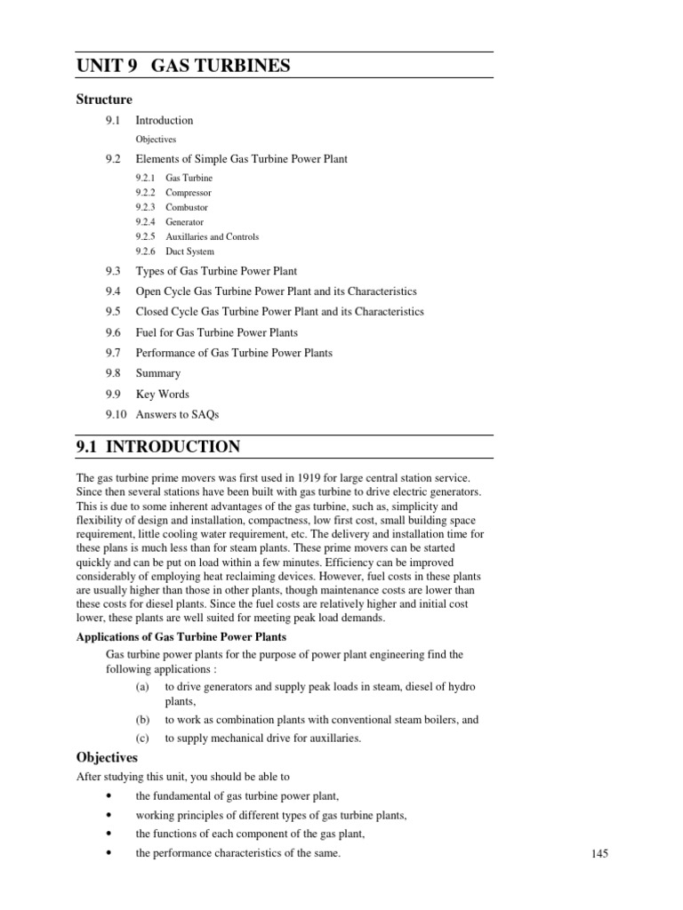 Gas Turbine Power Plant Components | PDF | Gas Turbine | Turbine