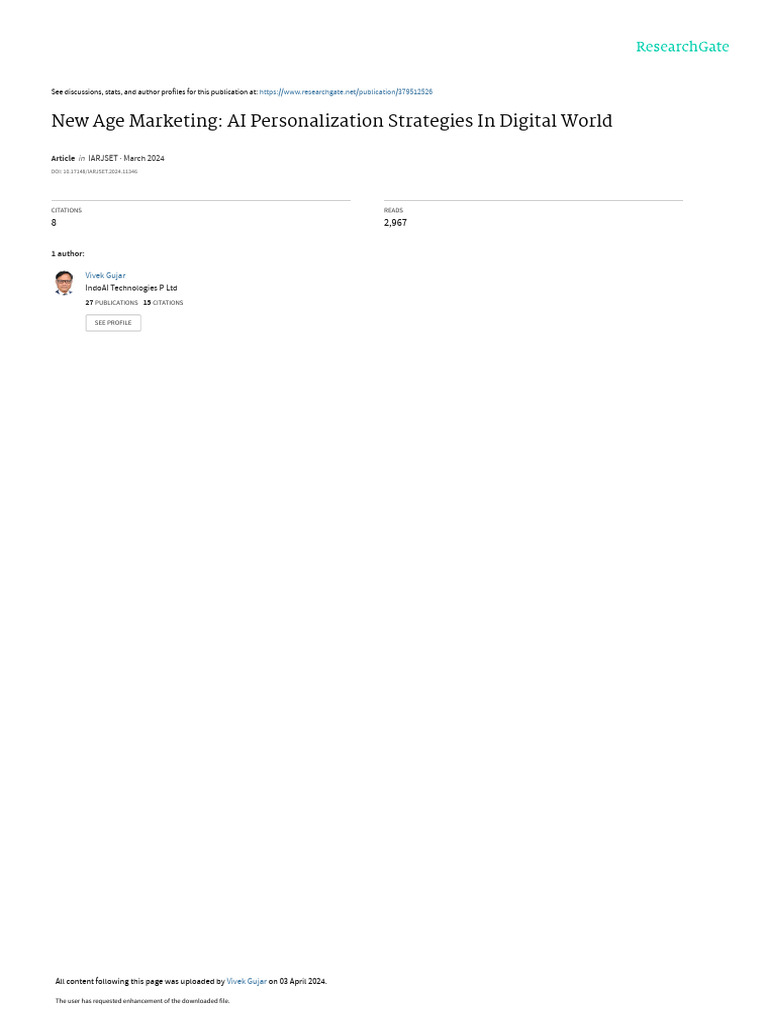 AI-Driven Personalization in Marketing | PDF | Machine Learning ...
