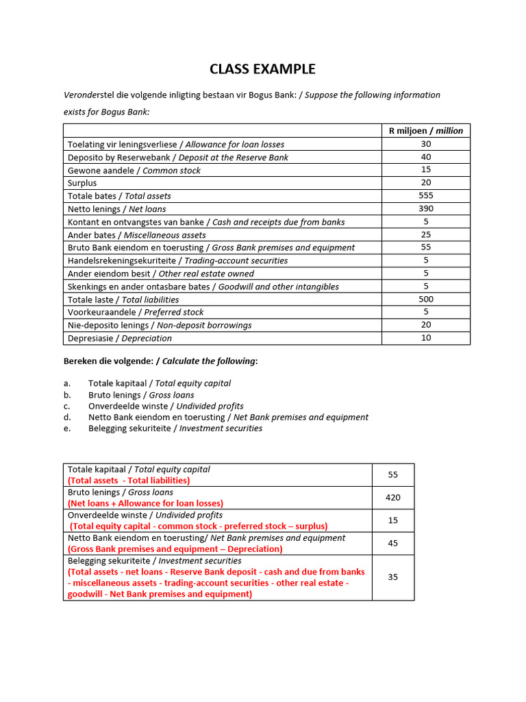 Chapter+5+Class+Example | PDF | Equity (Finance) | Banks