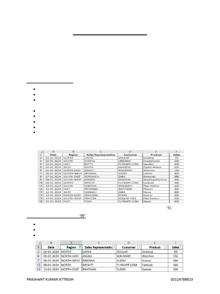 Assignment - 5: Filters in Excel | PDF | Microsoft Excel | Data