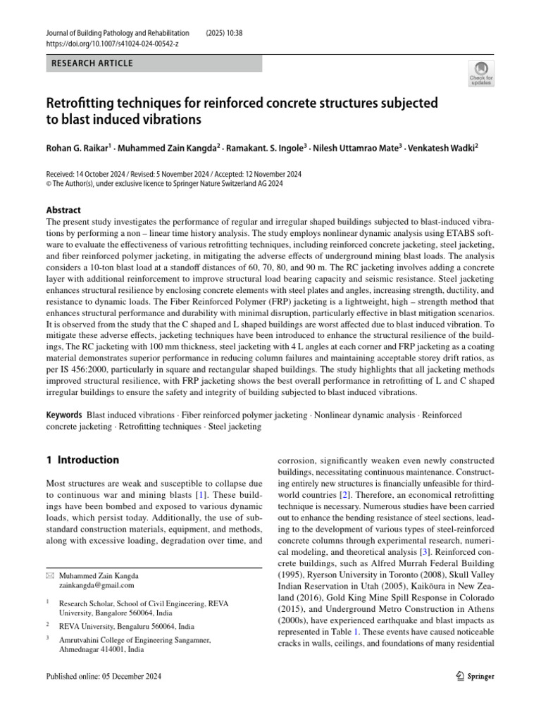Retrofitting Concrete for Blast Resistance | PDF | Fibre Reinforced ...