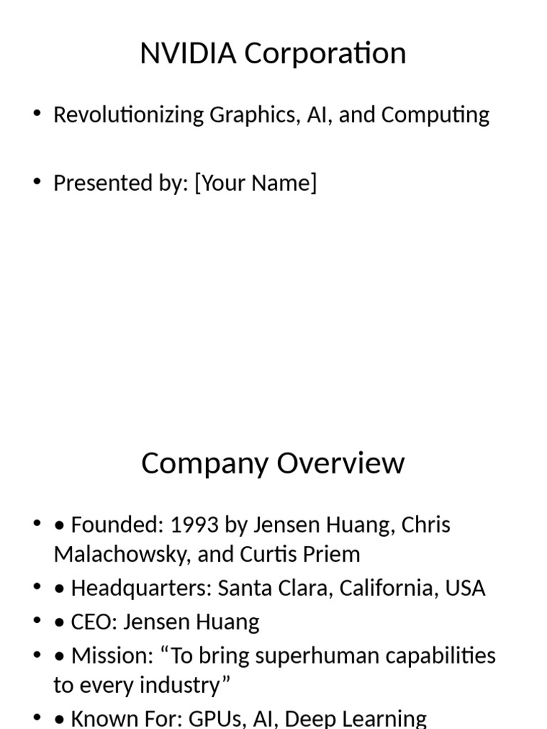 NVIDIA Company Overview & Vision | PDF