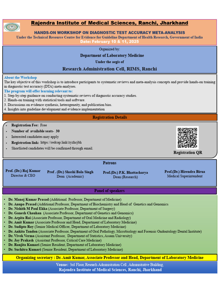RIMS Ranchi Workshop on DTA Meta-Analysis | PDF | Medicine | Meta Analysis