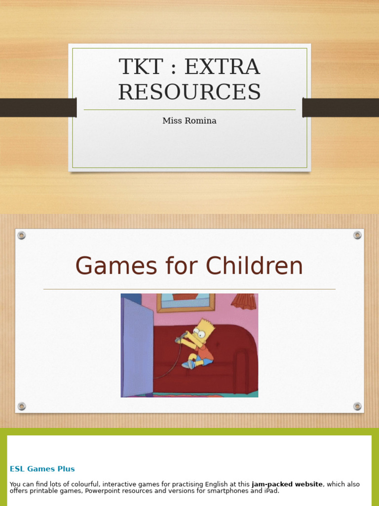Top ESL Games and Resources Online | PDF | English As A Second Or ...