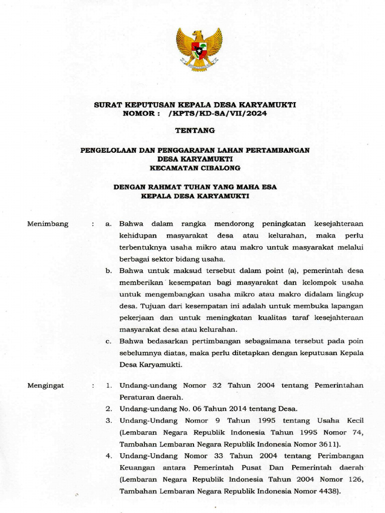Sk Kepala Desa Pdf