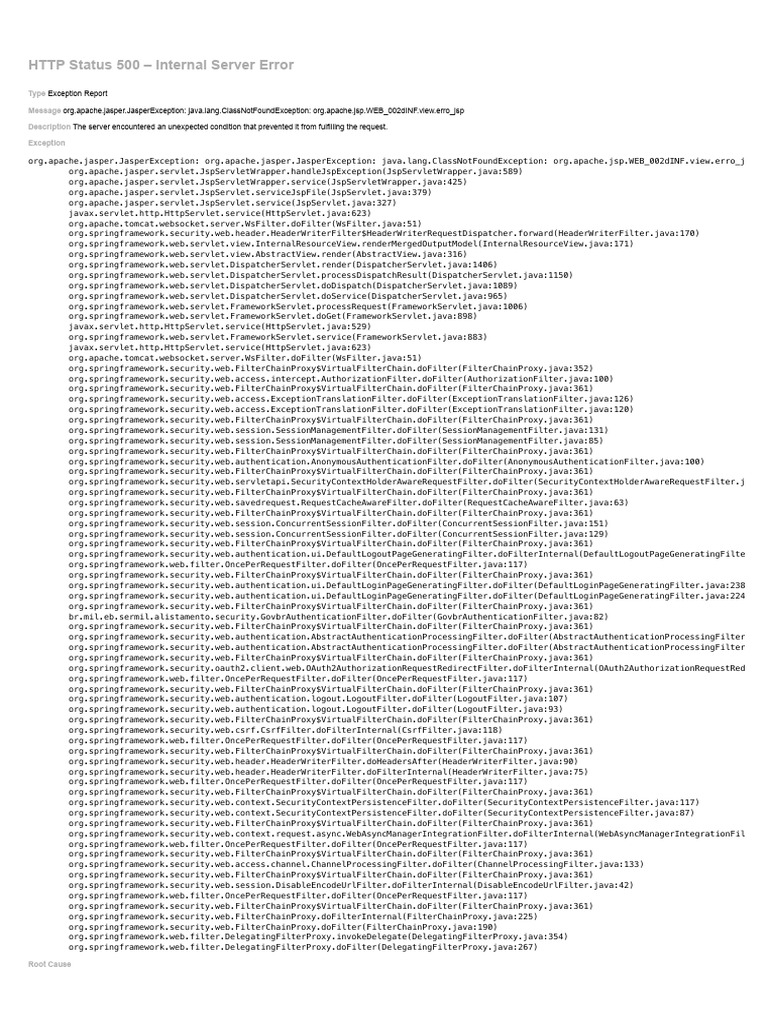 HTTP Status 500 - Internal Server Error | PDF | Java (Programming ...
