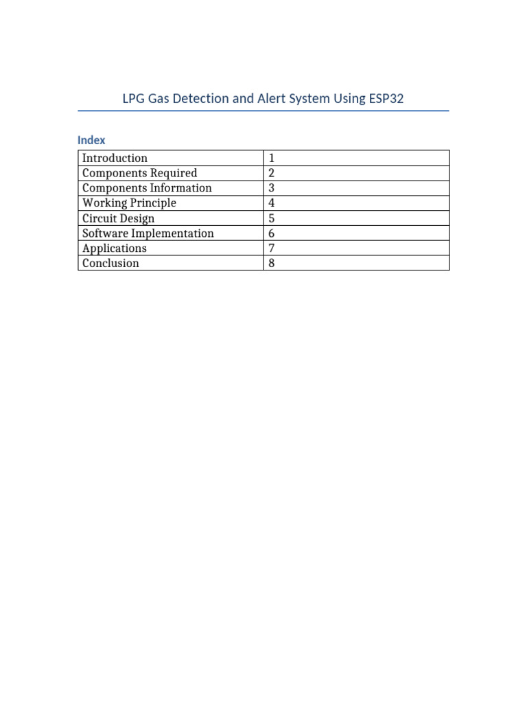 LPG Gas Detection Alert System Synopsis | PDF | Internet Of Things ...