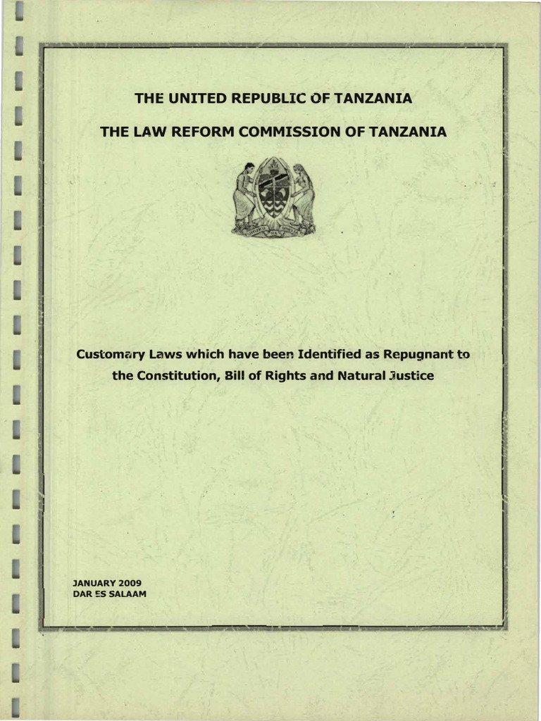 Customary Laws Which Have Been Identified As Repugnant To The ...