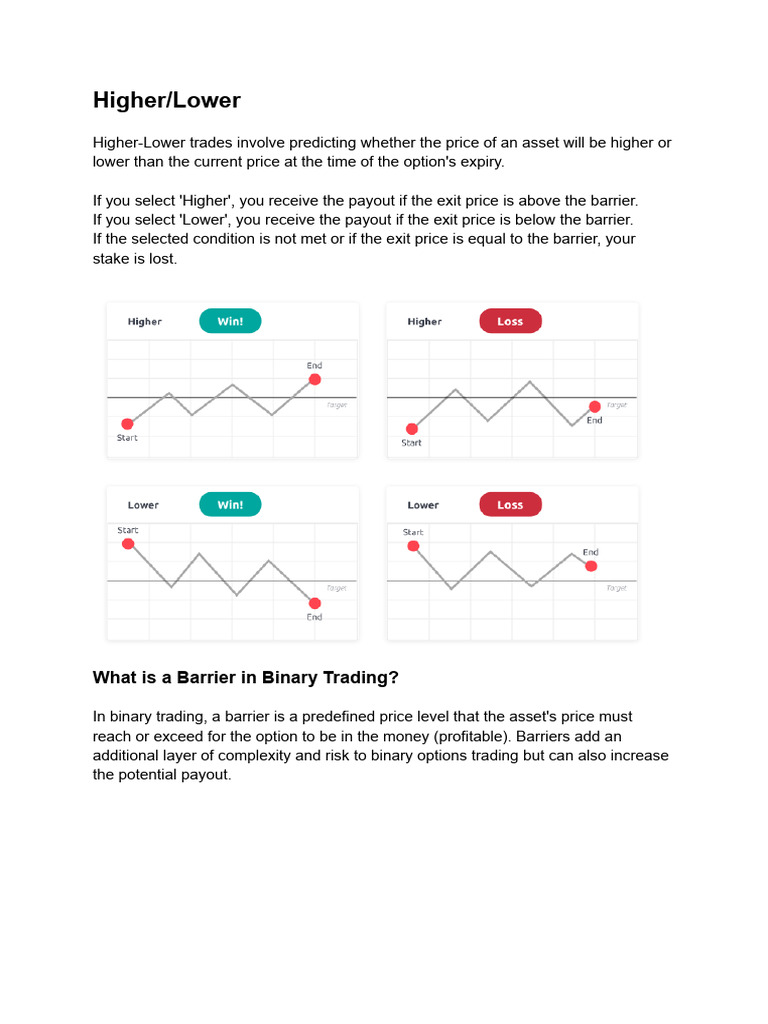 Higher Lower Trade Type | PDF