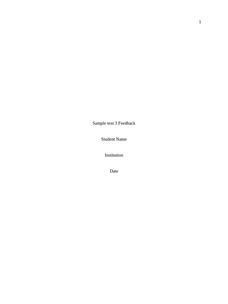 Sample Text 3 Feedback - Edited | PDF | Apa Style | Human Communication