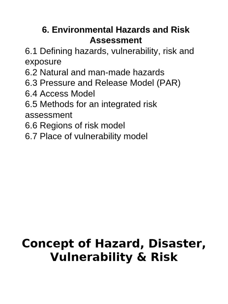 Environmental Hazards and Risk Assessment | PDF | Hazards | Natural ...