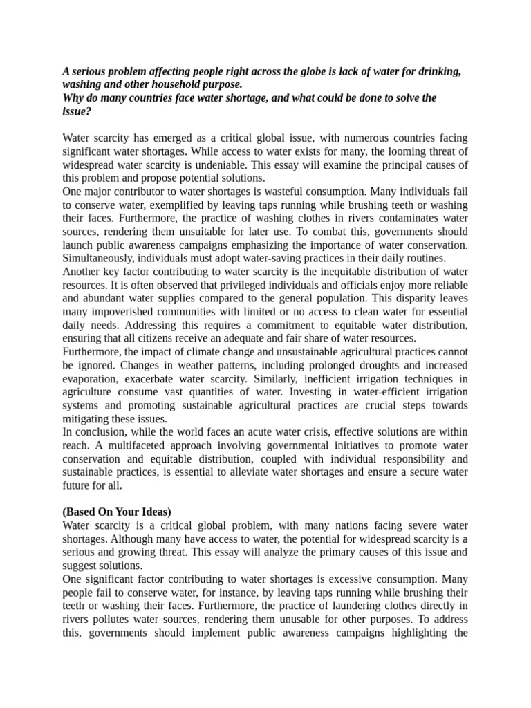 Global Water Scarcity Solutions Explained | PDF | Water Scarcity | Water