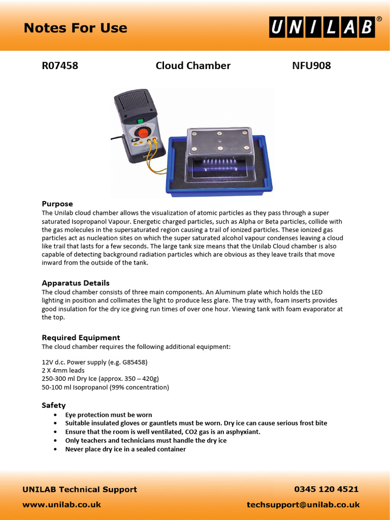 Isopropanol Cloud Chamber Setup Guide | PDF | Atoms | Radiation