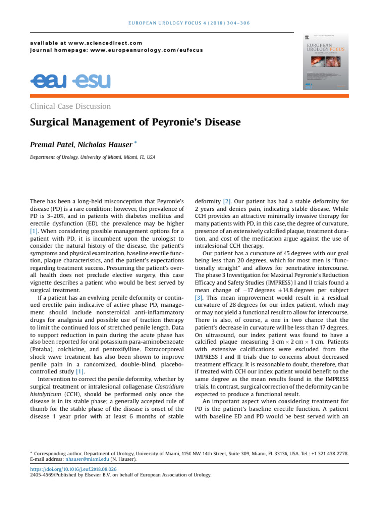 Surgical Options for Peyronie’s Disease | PDF | Medical Specialties ...