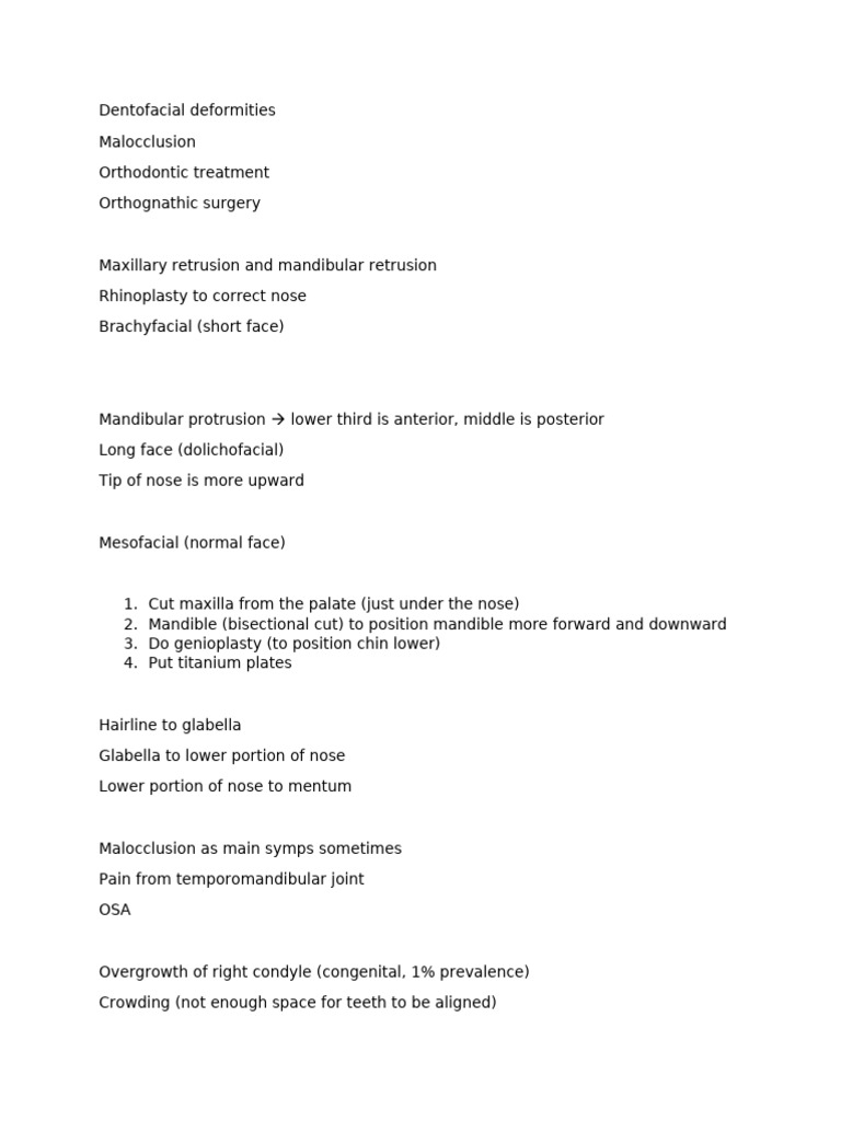 Understanding Dentofacial Deformities | PDF