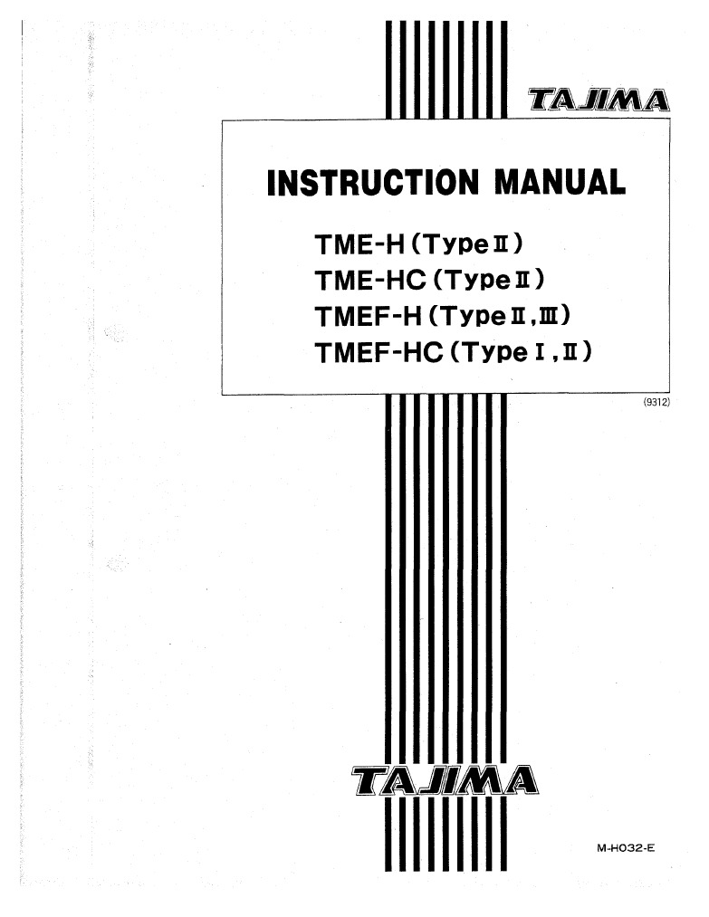 Tajima TME Instruction PDF