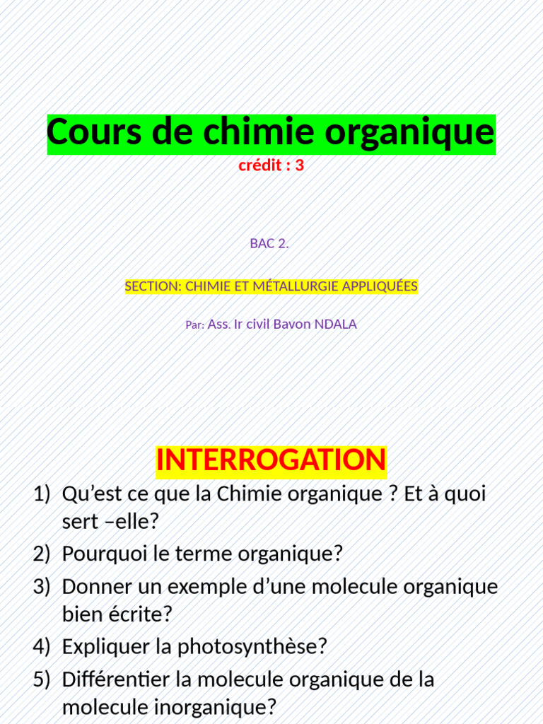 Cours de chimie organique BAC 2 | PDF | Liaison chimique | Liaison ...