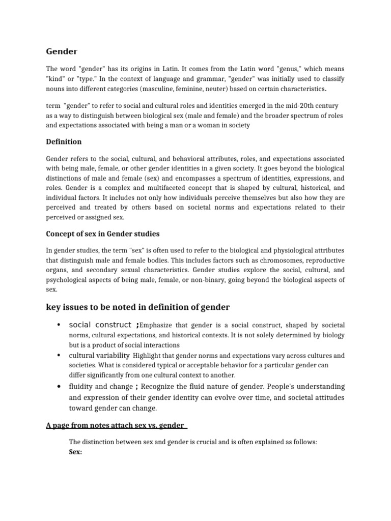 Understanding Gender: Definitions & Studies | PDF | Gender | Gender Studies