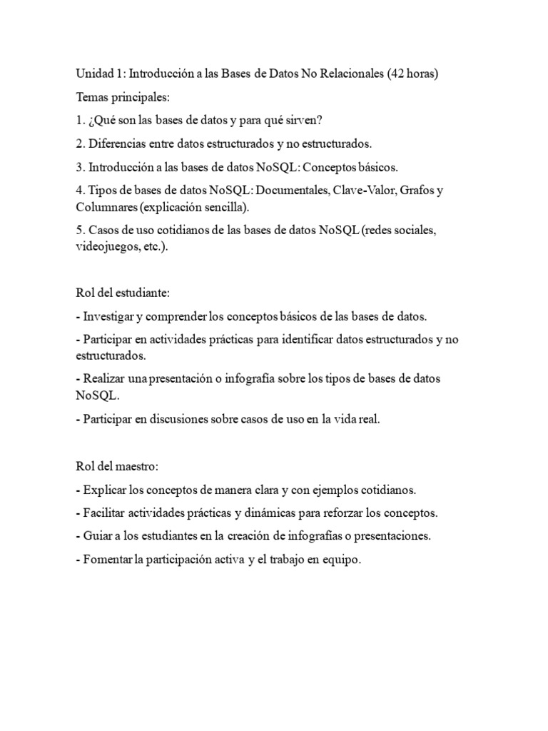 Introducción a Bases de Datos NoSQL | PDF | Bases de datos | No Sql