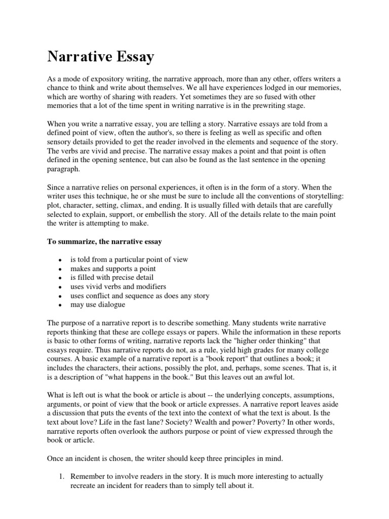 Narrative Essay With Dialogue