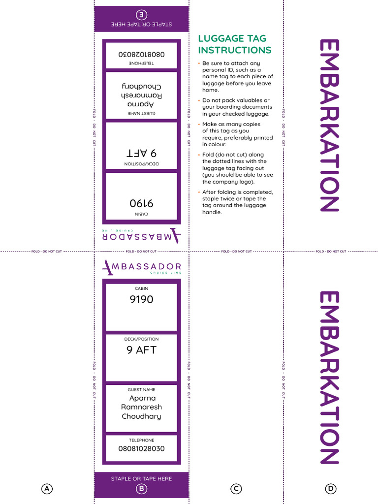 Luggage Tag Instructions for Guest | PDF
