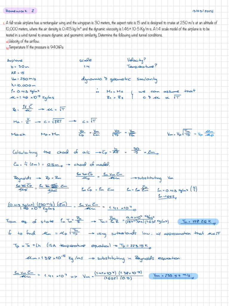 Homework 2. | PDF | Lift (Force) | Drag (Physics)
