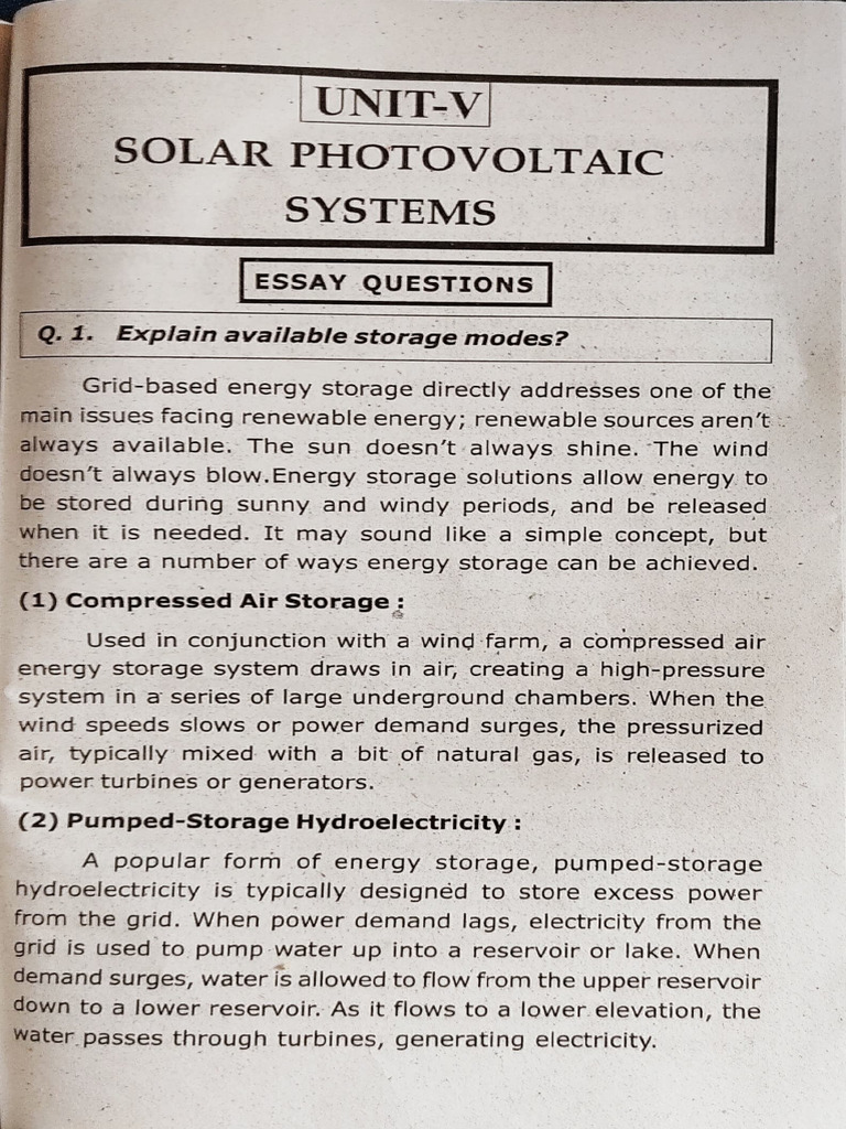 Energy Storage Solutions for Solar Systems | PDF | Energy Storage | Anode