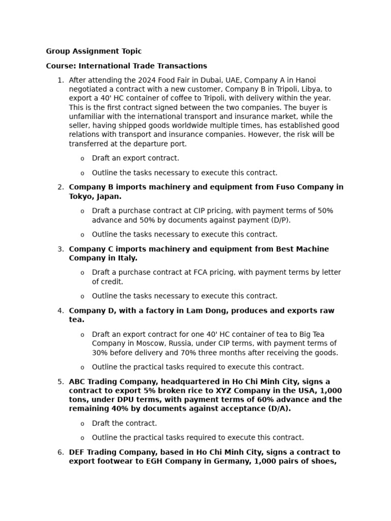 International Trade Contract Drafting Guide | PDF | Economies | Business