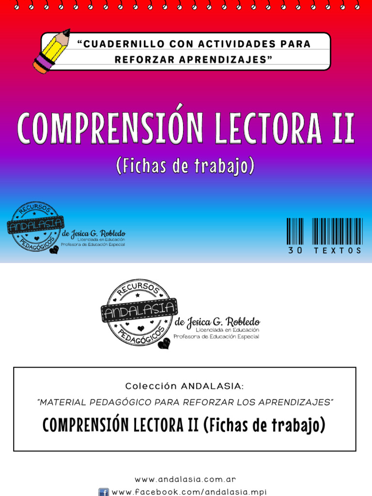 Cuadernillo COMPRENSIÓN LECTORA II | PDF | Lectura (proceso) | Metodos ...
