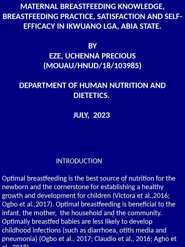 PRECIOUS HNUD Slide | PDF | Breastfeeding | Sample Size Determination