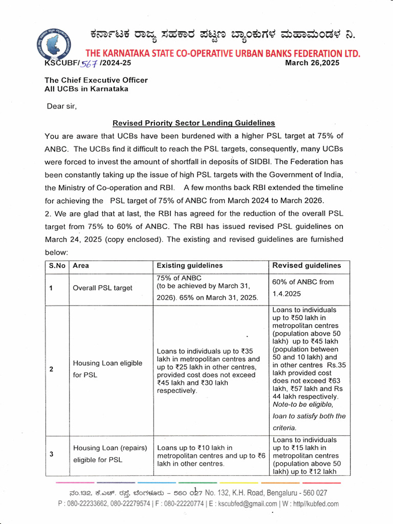 Revised PSL Guidelines for UCBs | PDF | Banking | Financial Services