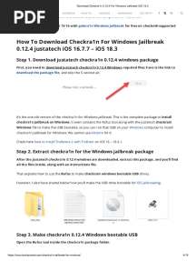 Checkra1n 0.12.4 For Windows Jailbreak iOS 18.3