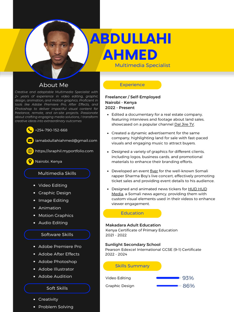 Multimedia Specialist CV | PDF | Multimedia | Graphics
