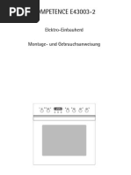 AEG COMPETENCE E43003 Montage- und Gebrauchsanleitung