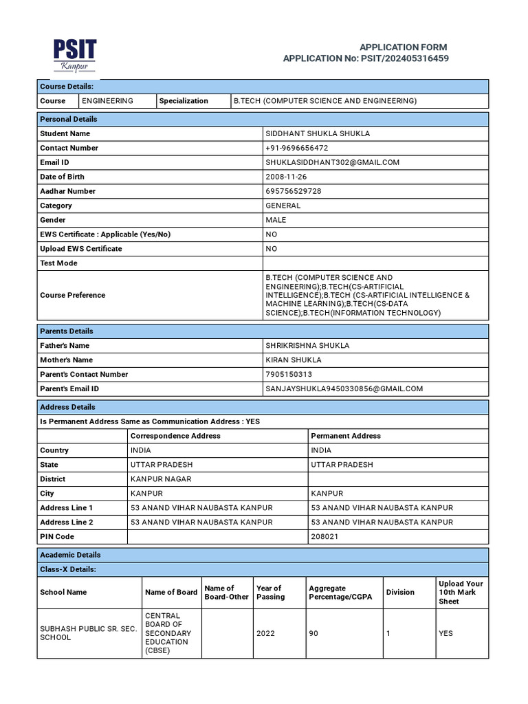 Application Preview PDF File - PDF Link | PDF