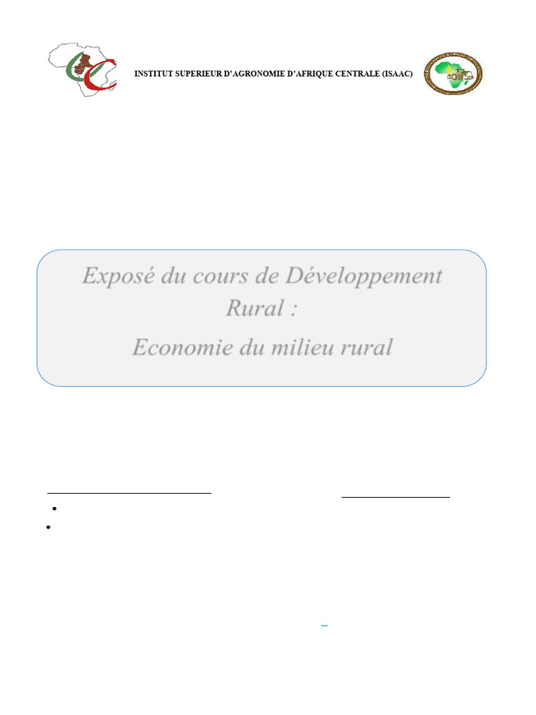 Développement de l'économie rurale | PDF | Agriculture | Développement ...