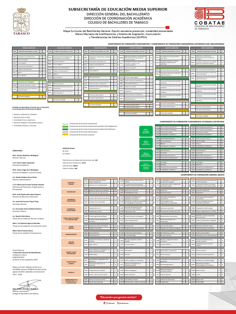 Mapa Curricular Bachillerato General | PDF | Plan de estudios ...