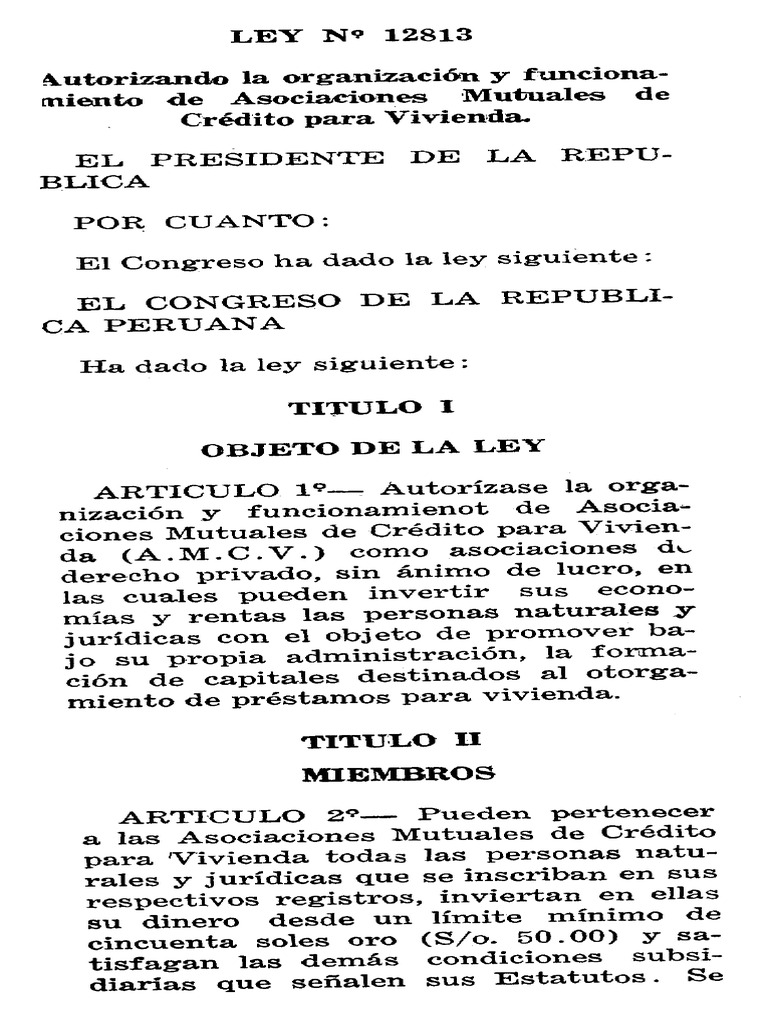 Ley Asociación Mutuales Para Vivienda_1947 | PDF | Contabilidad ...