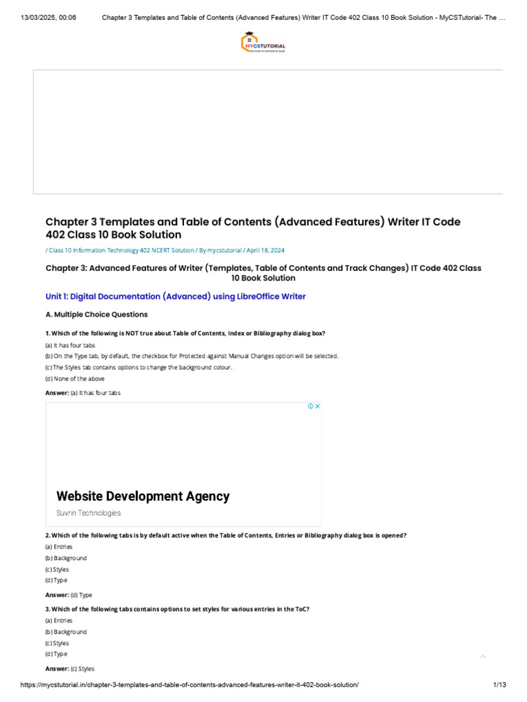CH 3 Advanced Features of Writer | PDF | Page Layout | Button (Computing)