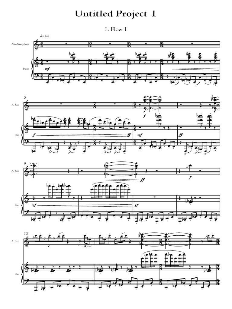 01 - Full Score - Untitled Project 1 | PDF | Saxophone | Woodwind ...