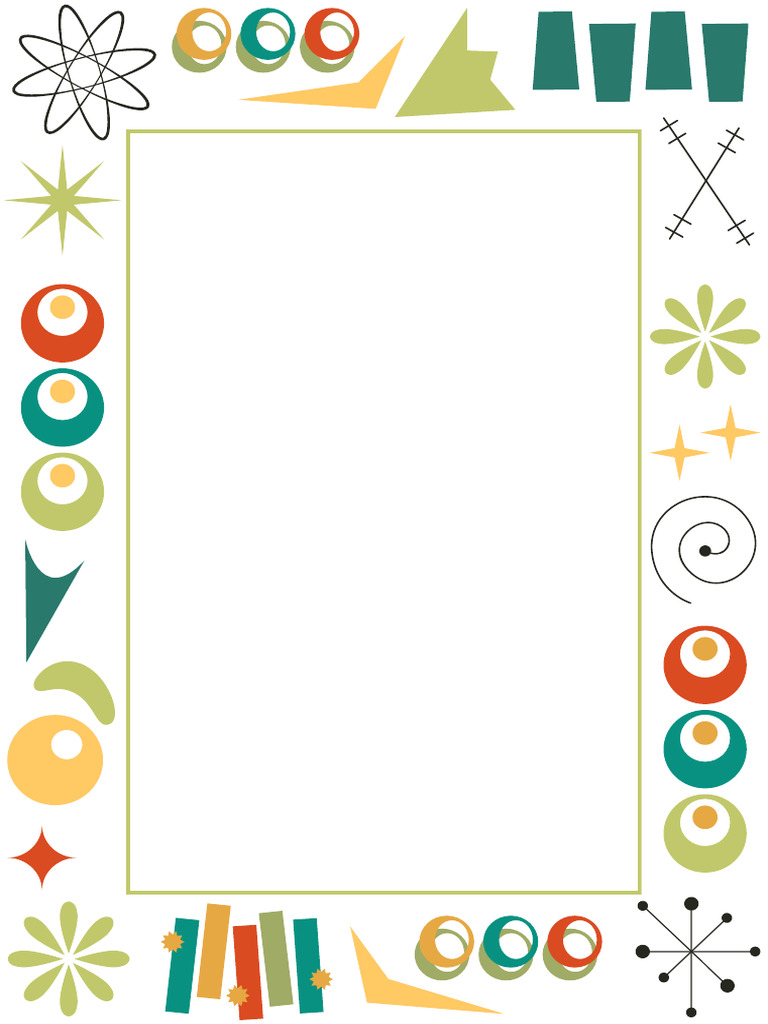 Colorful Illustrative Geometric Page Border | PDF