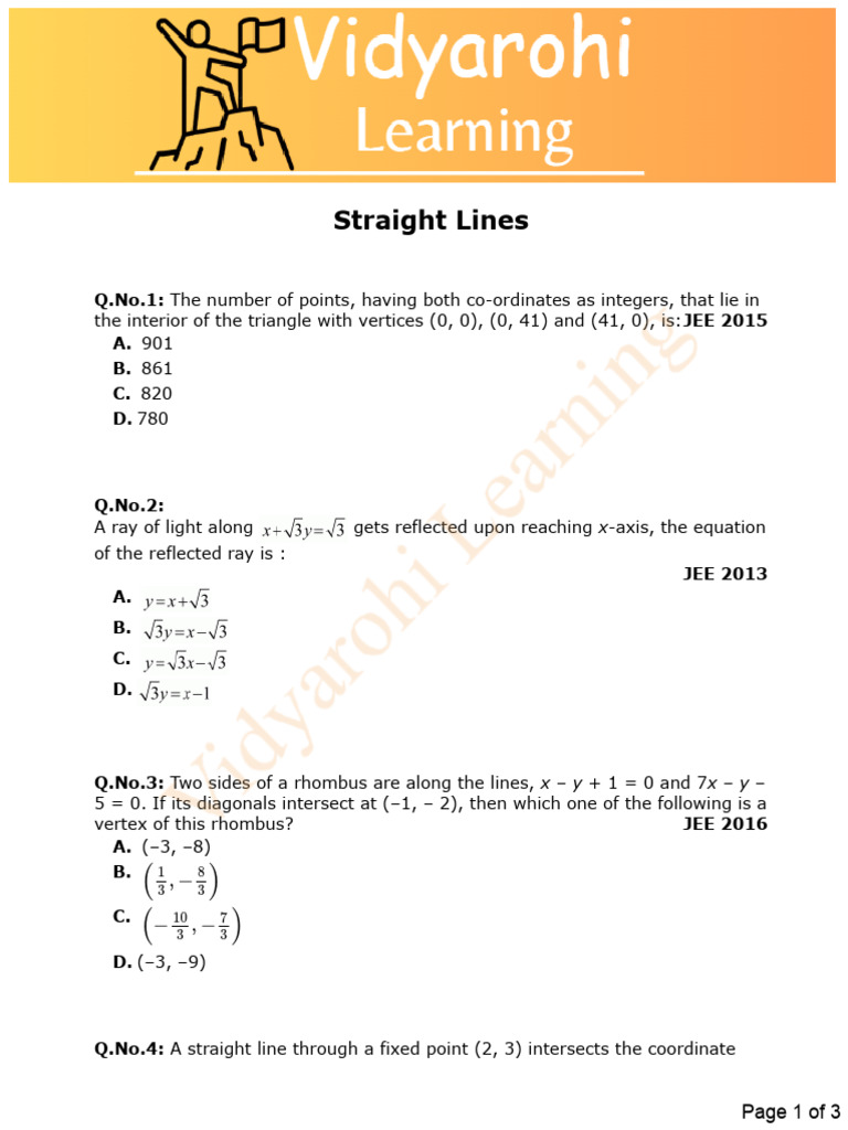 Ray and Rhombus Geometry Problems | PDF | Circle | Line (Geometry)