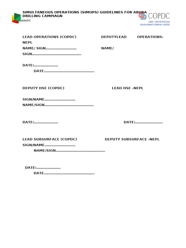 SIMOPS Guidelines for Abura Drilling | PDF | Risk Assessment | Risk