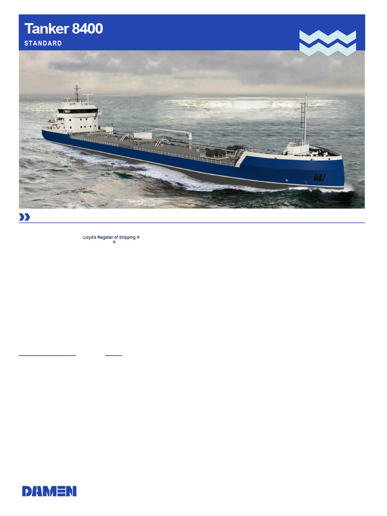 Specifications of Tanker 8400 | PDF | Oil Tanker | Ships