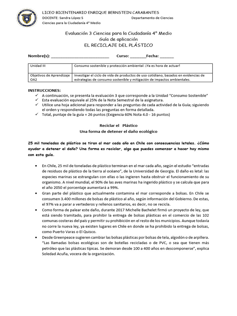 Guía de Reciclaje de Plástico en Chile | PDF | El plastico | Polímeros