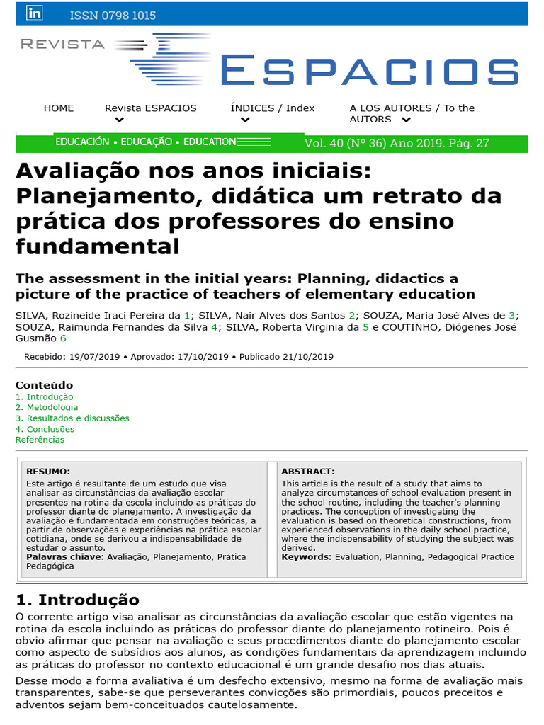 Avaliação Escolar: Práticas e Planejamento | PDF | Aprendizado | Pedagogia