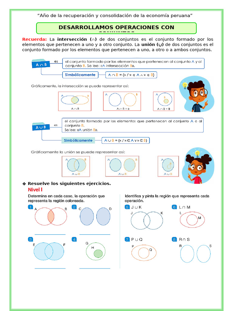 Ficha Mate 2 - Operaciones Con Conjuntos | PDF