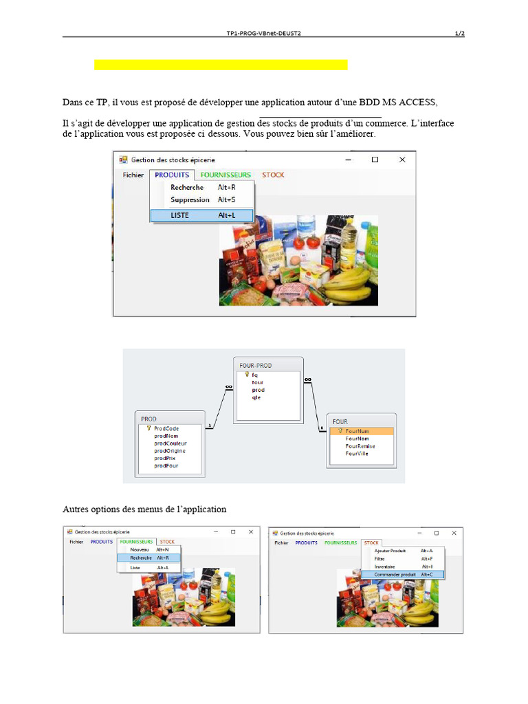 Application de gestion de stocks VBnet | PDF