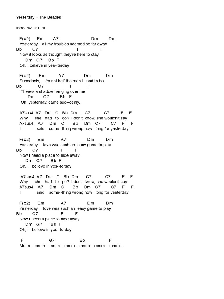 Easy Guitar Chords for 
