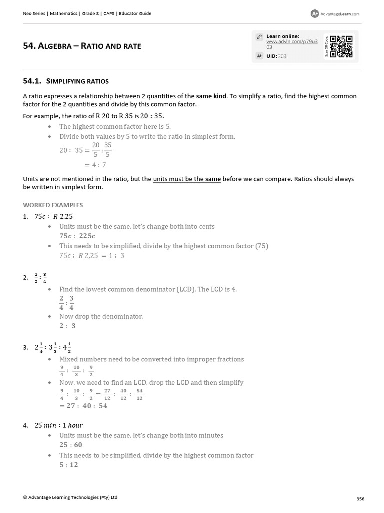 Ratio and Proportion for Grade 8 | PDF | Ratio | Arithmetic